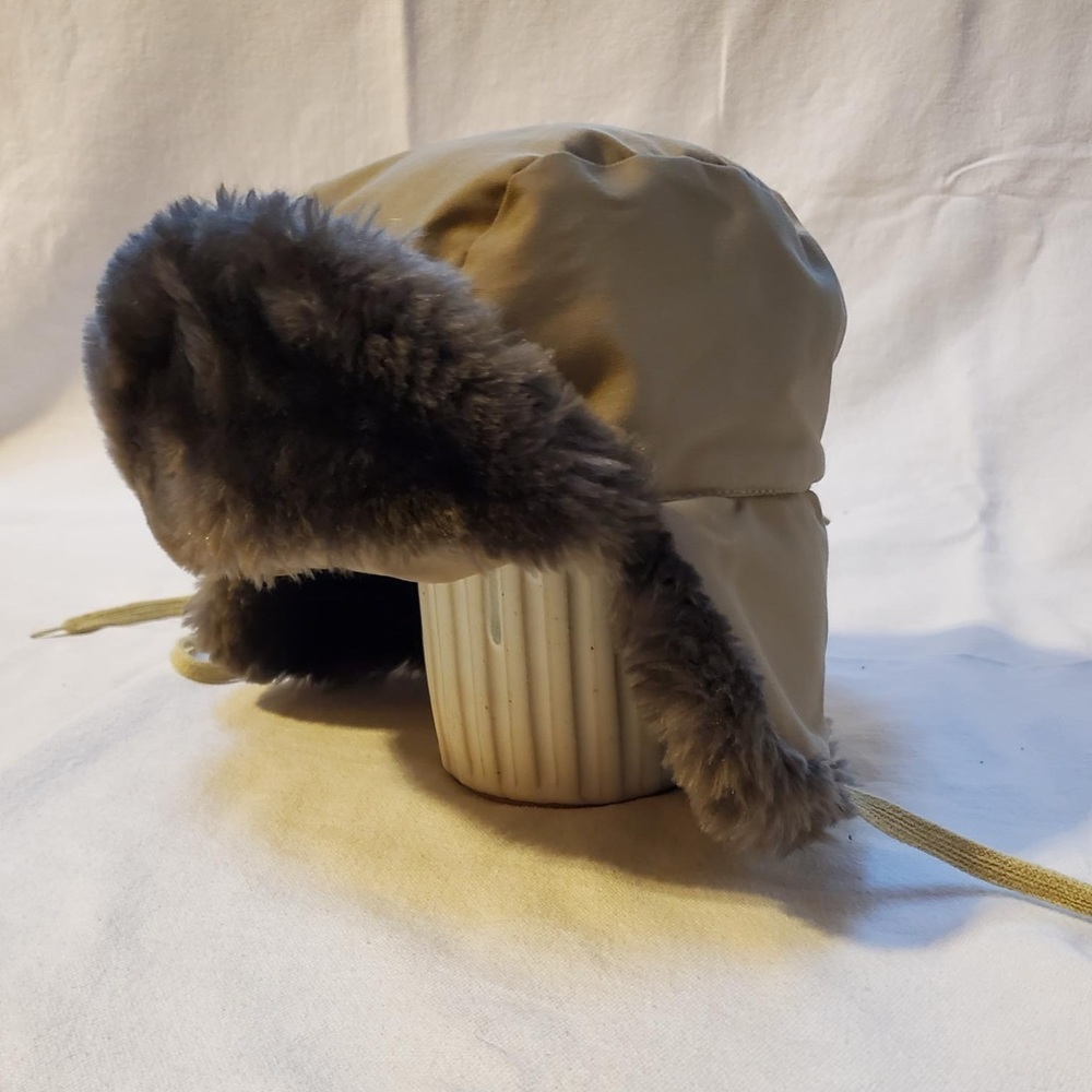 Vintage Browning Goose Down Faux Fur Hat - Tan